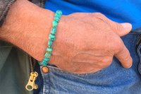 Men’s Turquoise Nugget Bracelet, Sterling Silver Bracelet, Gift For Him, Faceted Turquoise Nuggets, Men’s Jewelry