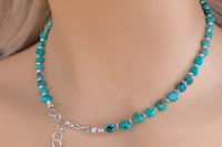 Turquoise Nugget and Sterling Silver Necklace