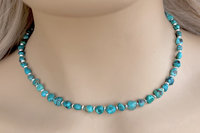 Turquoise Nugget and Sterling Silver Necklace
