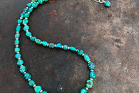 Turquoise Nugget and Sterling Silver Necklace
