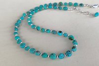 Turquoise Nugget and Sterling Silver Necklace