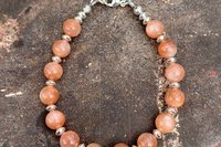 Sunstone Gemstone Beads and Sterling Silver Bracelet.