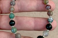Faceted Fancy Jasper Bracelet, Sterling Silver Bracelet, Multicolored Jasper Bracelet