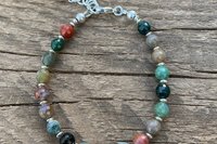 Faceted Fancy Jasper Bracelet, Sterling Silver Bracelet, Multicolored Jasper Bracelet