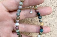 Ocean Jasper Bracelet, Sterling Silver Bracelet, Minimalist Bracelet