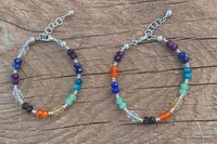 Multicolored Faceted Gemstone Bracelet, Sterling Silver Bracelet, Colorful Bracelet, Gemstone Rondelle Bracelet