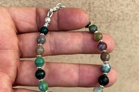Faceted Fancy Jasper Bracelet, Sterling Silver Bracelet, Multicolored Jasper Bracelet