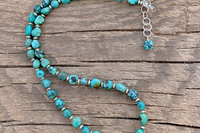 Turquoise Nugget and Sterling Silver Necklace