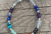 Multicolored Faceted Gemstone Bracelet, Sterling Silver Bracelet, Colorful Bracelet, Gemstone Rondelle Bracelet
