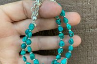 Turquoise Nugget and Sterling Silver Bracelet, Multi-Strand Bracelet, Gift For Her, Southwestern Style Jewelry