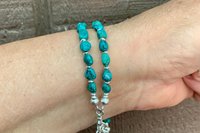 Turquoise Nugget and Sterling Silver Bracelet, Multi-Strand Bracelet, Gift For Her, Southwestern Style Jewelry