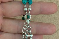 Turquoise Nugget and Sterling Silver Bracelet, Multi-Strand Bracelet, Gift For Her, Southwestern Style Jewelry