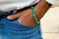 Men’s Turquoise Nugget Bracelet, Sterling Silver Bracelet, Men’s Turquoise Jewelry, Gift for Him