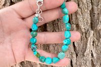 Men’s Turquoise Nugget Bracelet, Sterling Silver Bracelet, Men’s Turquoise Jewelry, Gift for Him