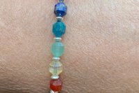 Multicolored Gemstone Energy Bracelet, Chakra Gemstones, Faceted Energy Prism Bracelet, Sterling Silver Bracelet