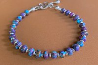 Kingman Turquoise Bracelet, Purple Mojave Bracelet, Sterling Silver Bracelet, Women’s Bracelet