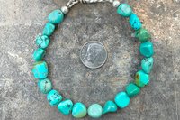 Men’s Turquoise Nugget Bracelet, Sterling Silver Bracelet, Men’s Turquoise Jewelry, Gift for Him