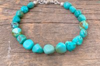 Men’s Turquoise Nugget Bracelet, Sterling Silver Bracelet, Men’s Turquoise Jewelry, Gift for Him