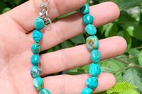 Men’s Turquoise Nugget Bracelet, Sterling Silver Bracelet, Men’s Turquoise Jewelry, Gift for Him