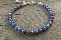 Kingman Turquoise Bracelet, Purple Mojave Bracelet, Sterling Silver Bracelet, Women’s Bracelet