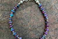 Kingman Turquoise Bracelet, Purple Mojave Bracelet, Sterling Silver Bracelet, Women’s Bracelet