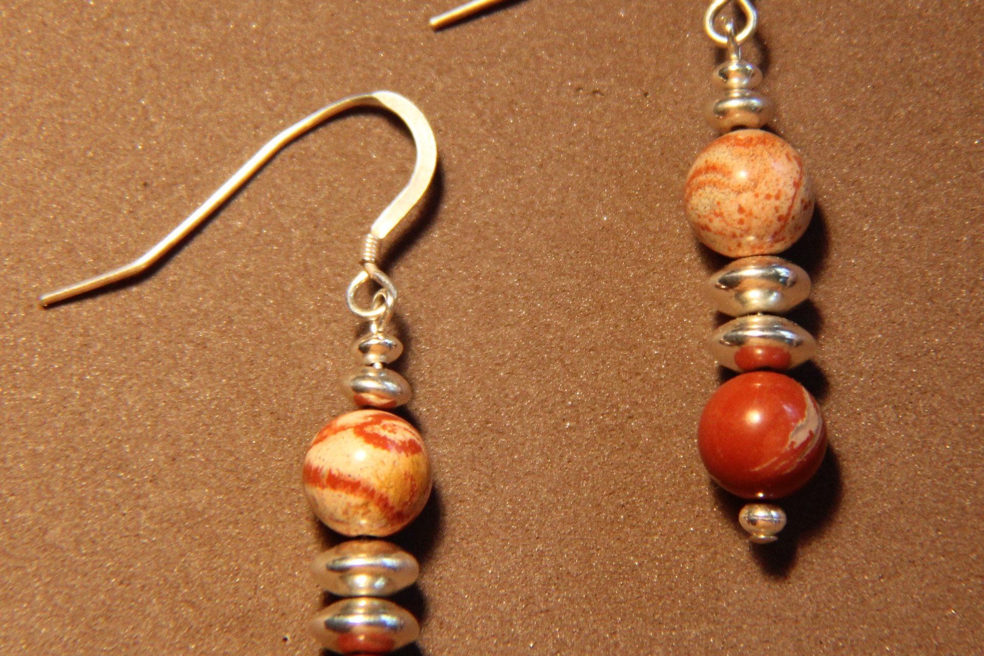 Red Jasper Earrings, Sterling Silver Earrings, Southwestern Earrings, Gemstone Earrings