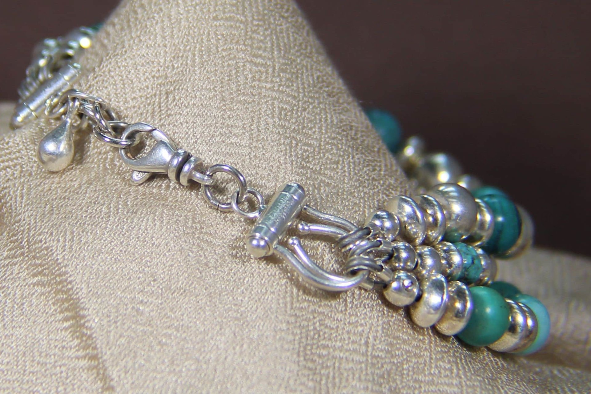 Turquoise Bracelet, Sterling Silver Bracelet, Southwestern Bracelet, Multistrand Bracelet