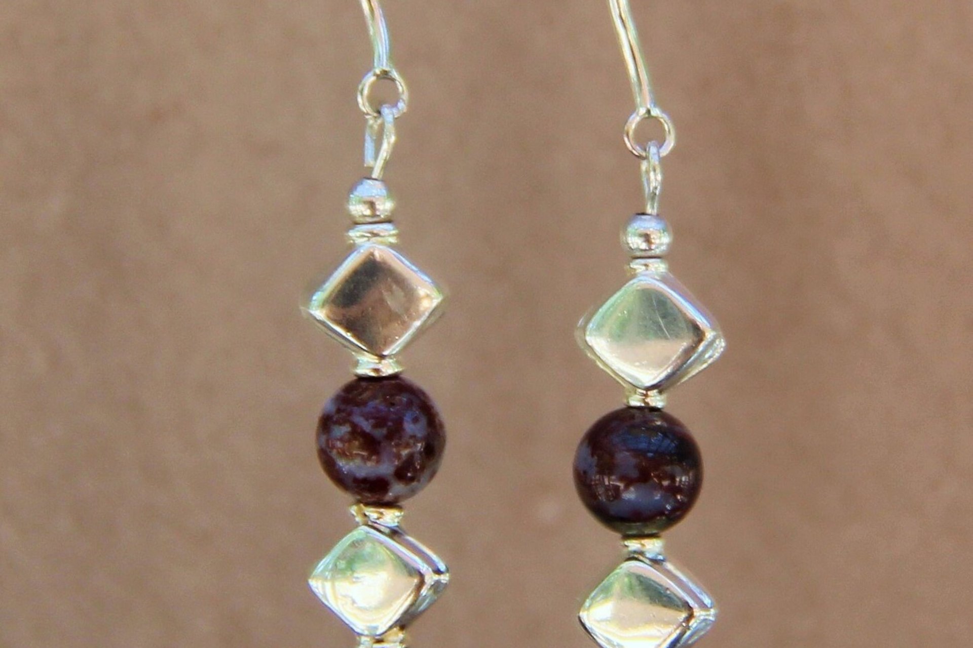 Agate Earring, Sterling Silver Earrings, Red Lightening Earrings, Long Dangle Earrings, Gemstone  Earrings, Southwestern Earrings