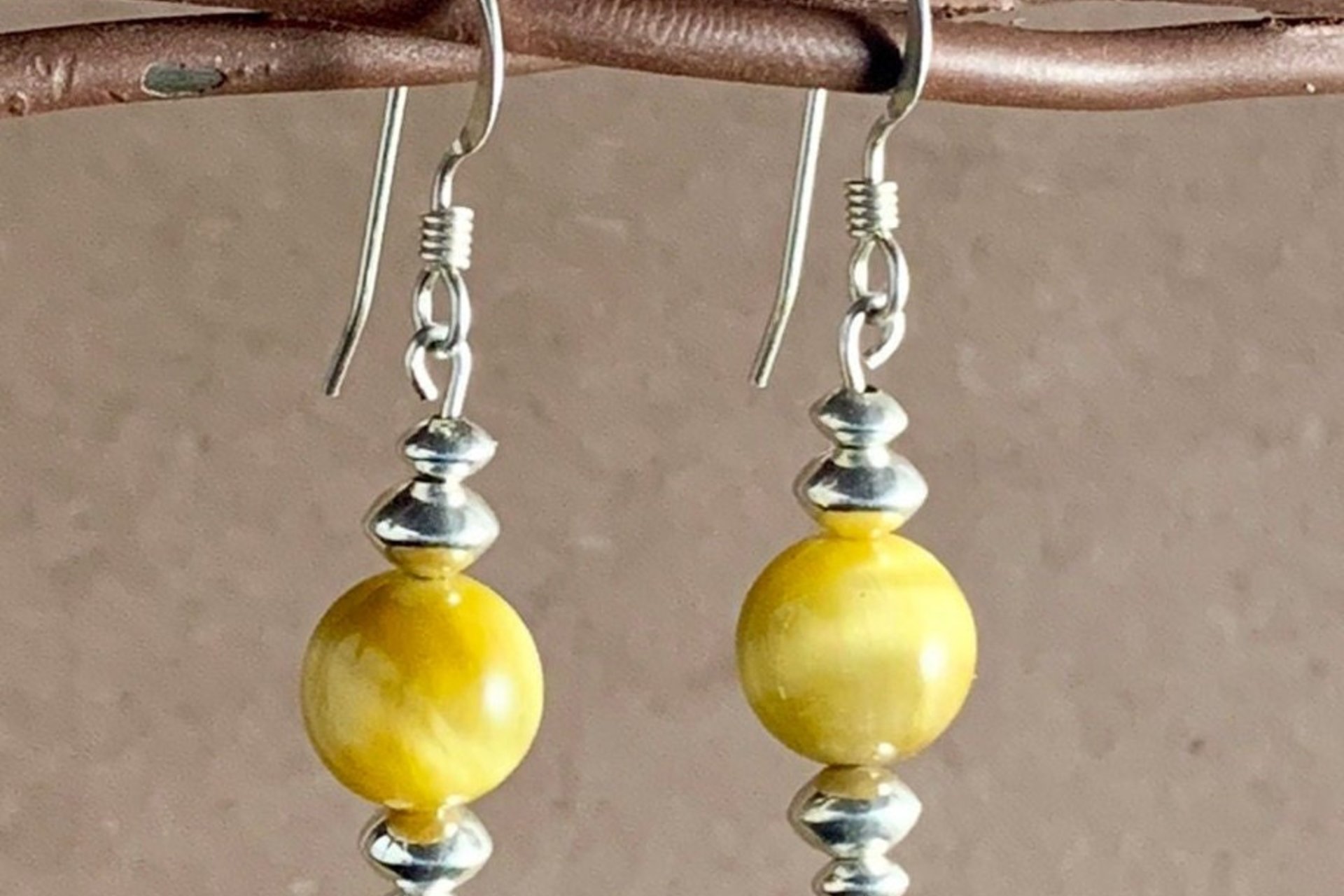 Honey Tiger Eye Drop Earrings, Southwestern Earrings, Small Earrings, Sterling Silver Earrings.