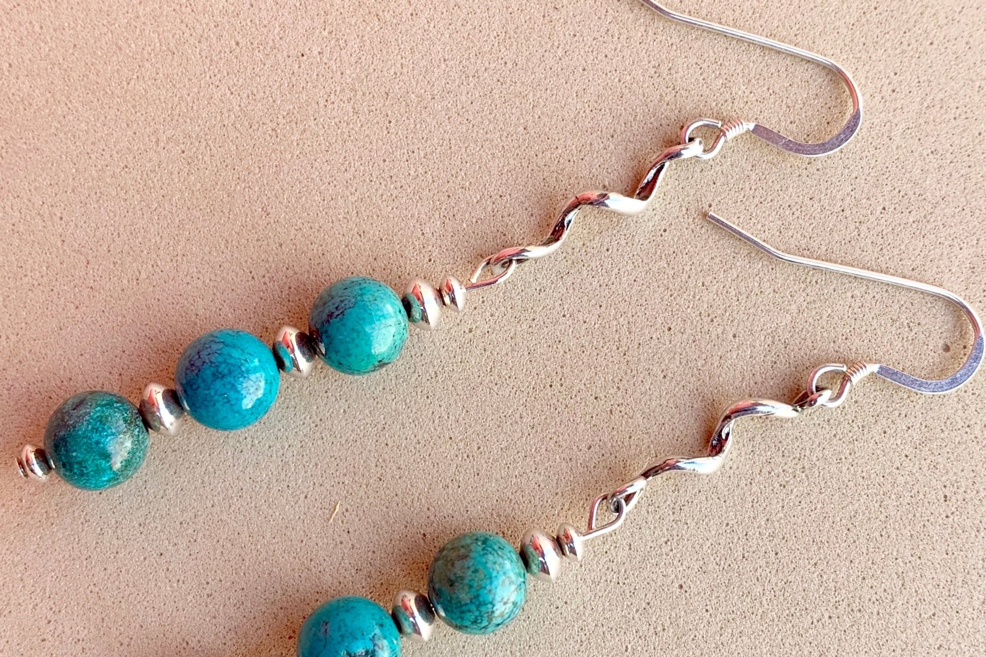 Turquoise Earrings, Sterling Silver Earrings, Southwestern Turquoise Earrings