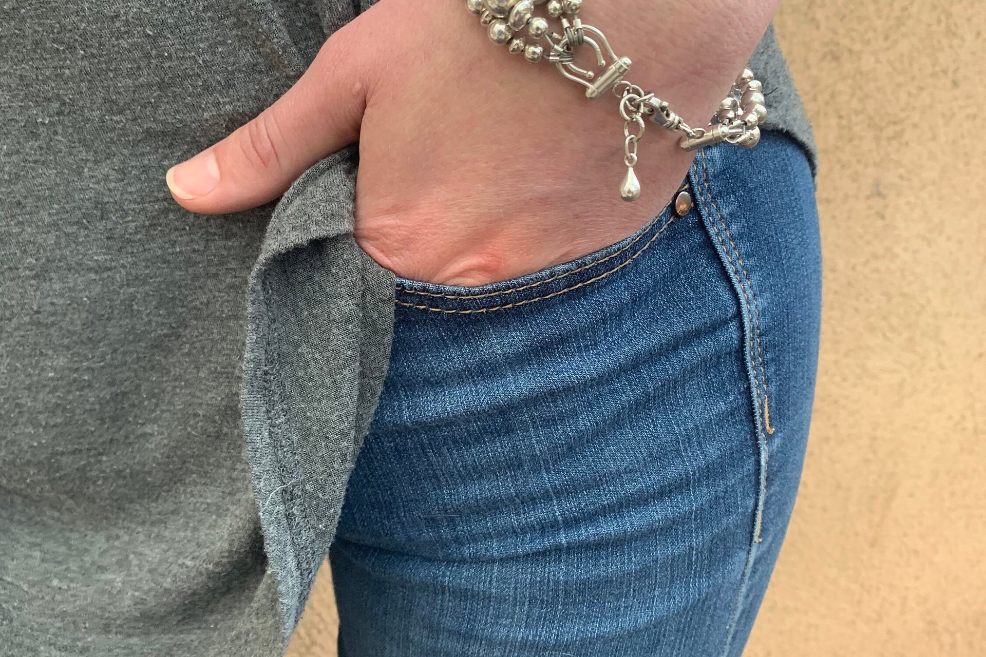 Sterling Silver Bracelet, Southwestern Bracelet, Adjustable  Bracelet, Multi-Strand Bracelet, Beaded Silver Bracelet