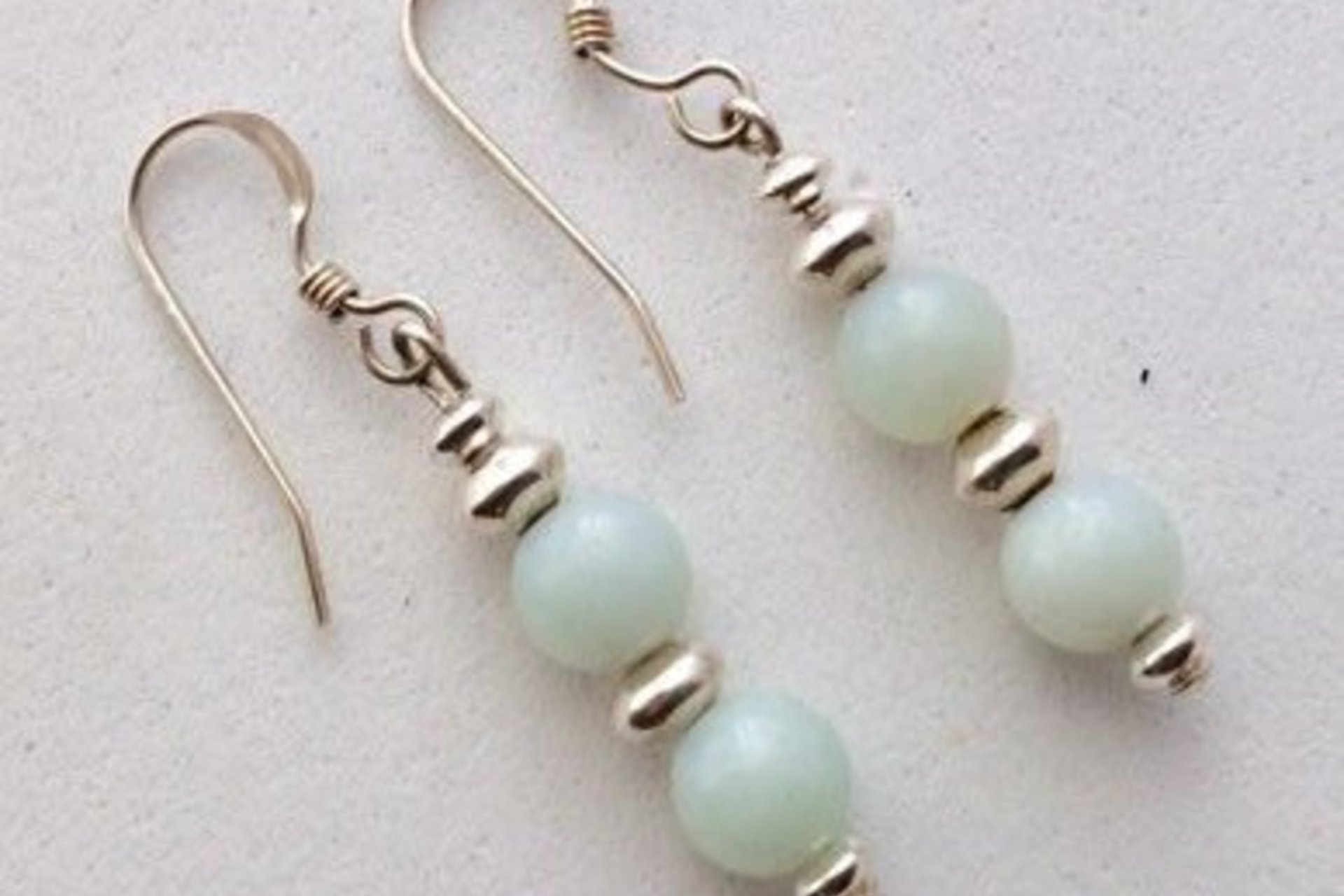 Gemstone Earrings, Amazonite Earrings, Sterling Silver Earrings, Minimalist Earrings