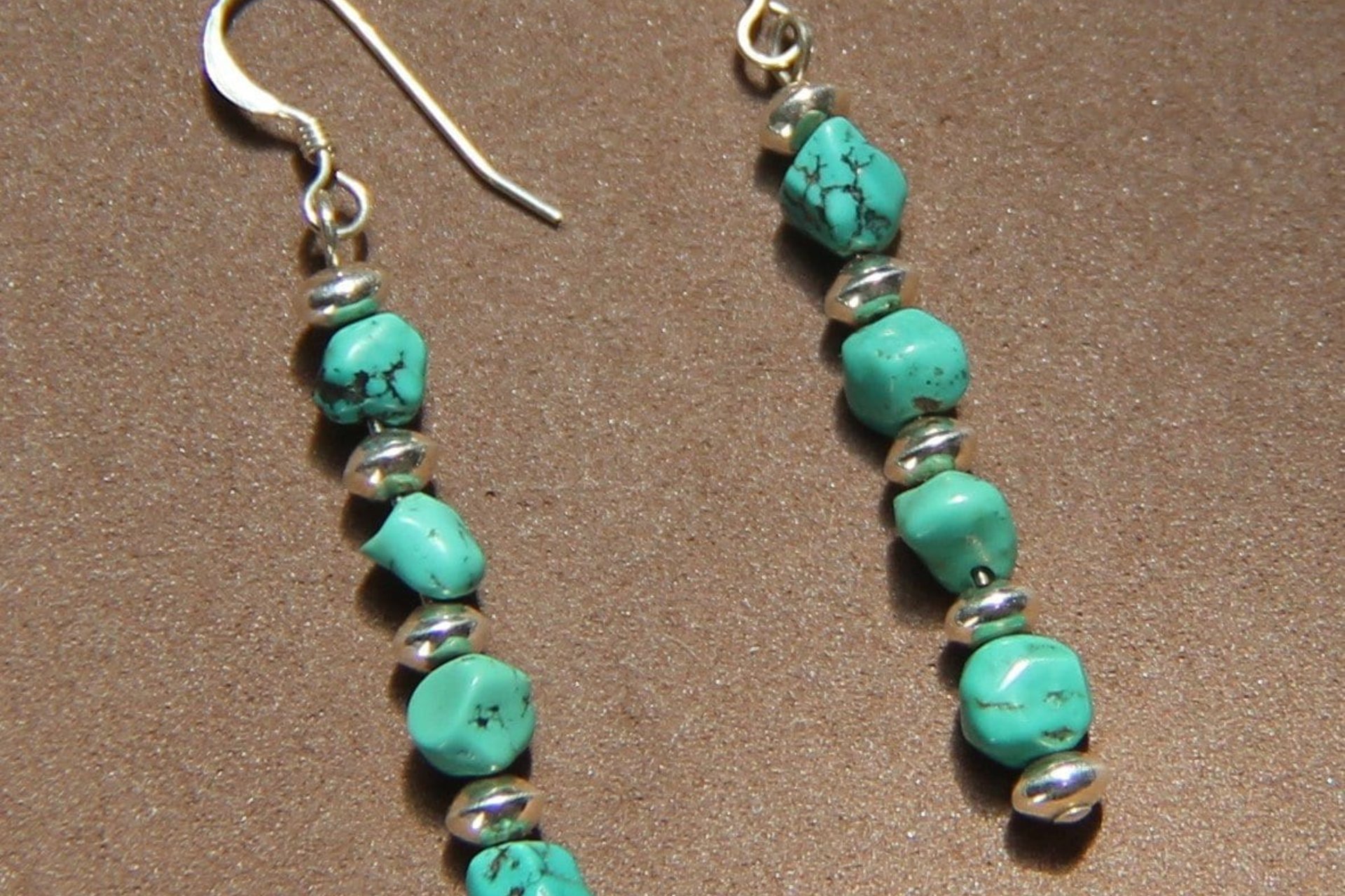 Turquoise Earrings, Sterling Silver Earrings, Southwestern Earrings, Gemstone Earrings