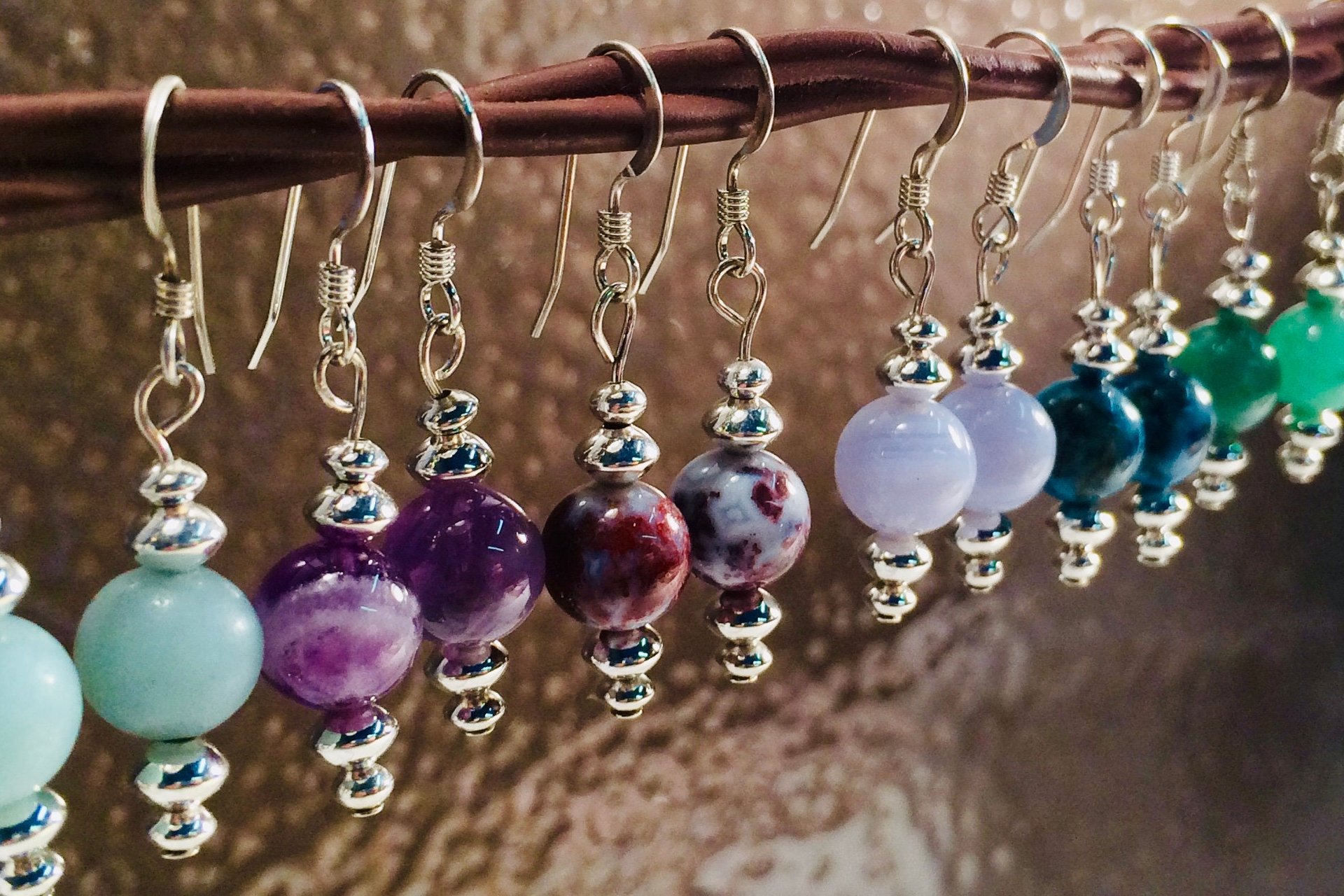 Honey Tiger Eye Drop Earrings, Southwestern Earrings, Small Earrings, Sterling Silver Earrings.
