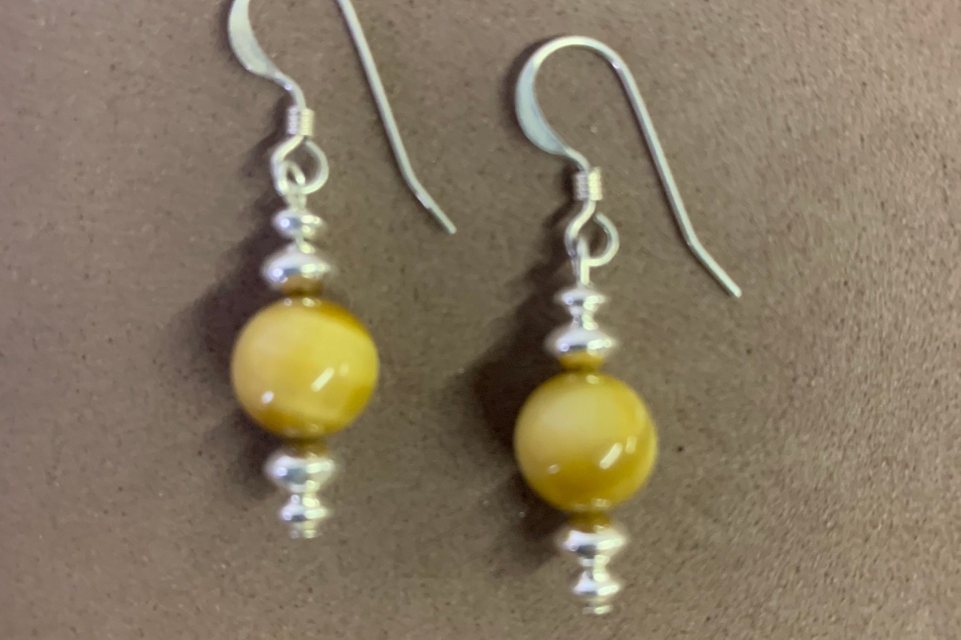 Honey Tiger Eye Drop Earrings, Southwestern Earrings, Small Earrings, Sterling Silver Earrings.
