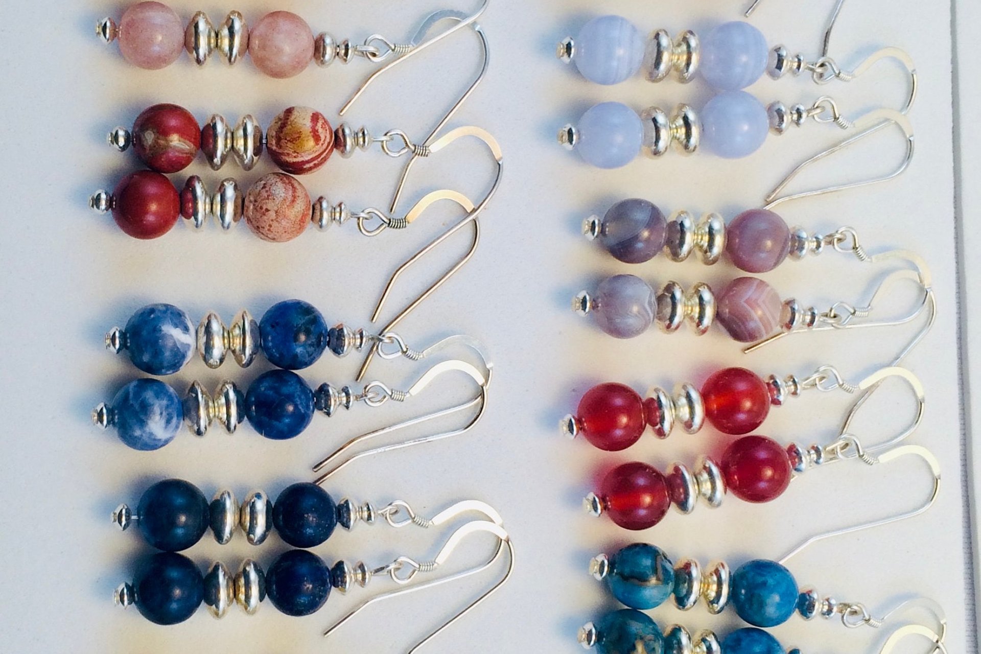 Red Jasper Earrings, Sterling Silver Earrings, Southwestern Earrings, Gemstone Earrings
