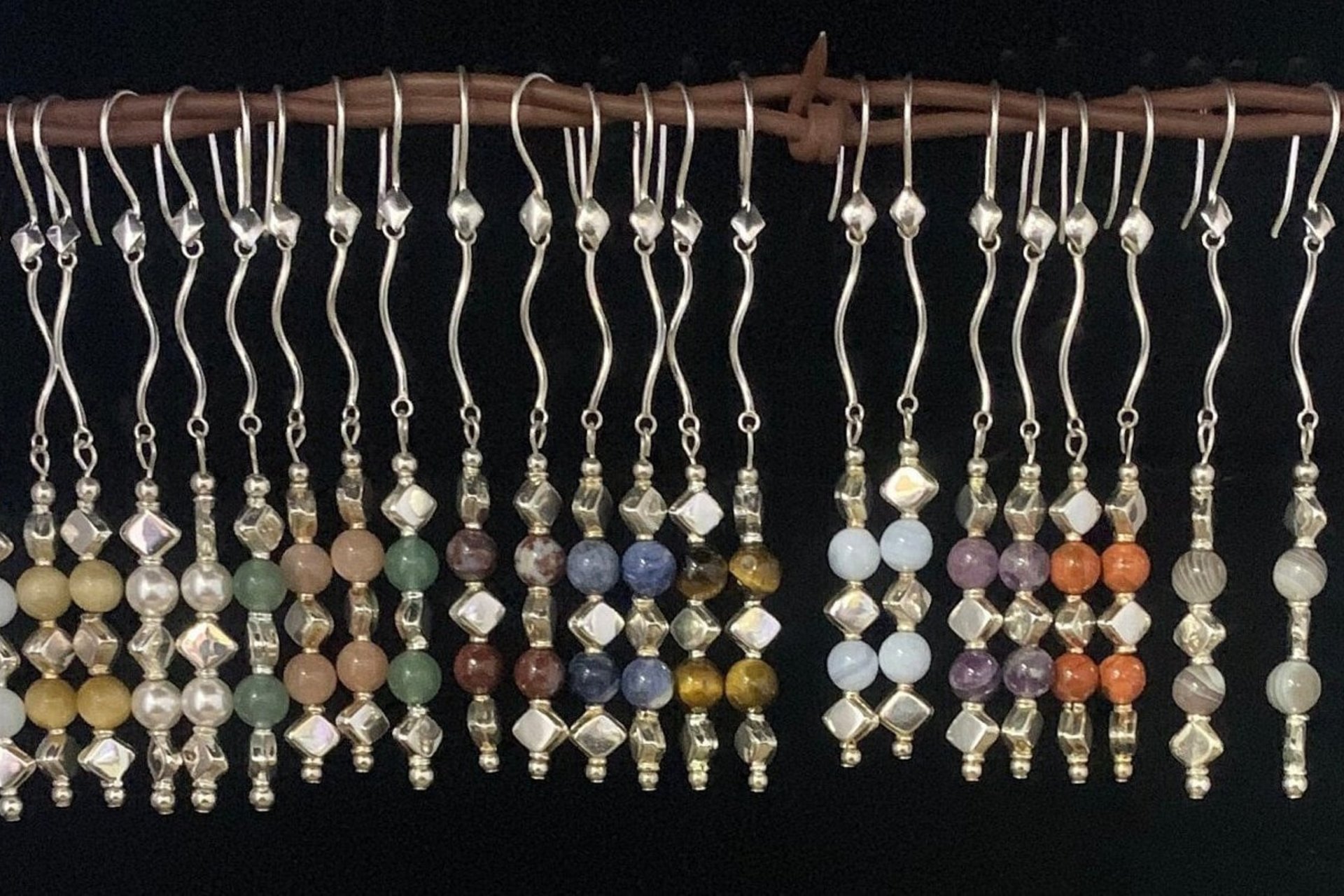 Agate Earring, Sterling Silver Earrings, Red Lightening Earrings, Long Dangle Earrings, Gemstone  Earrings, Southwestern Earrings