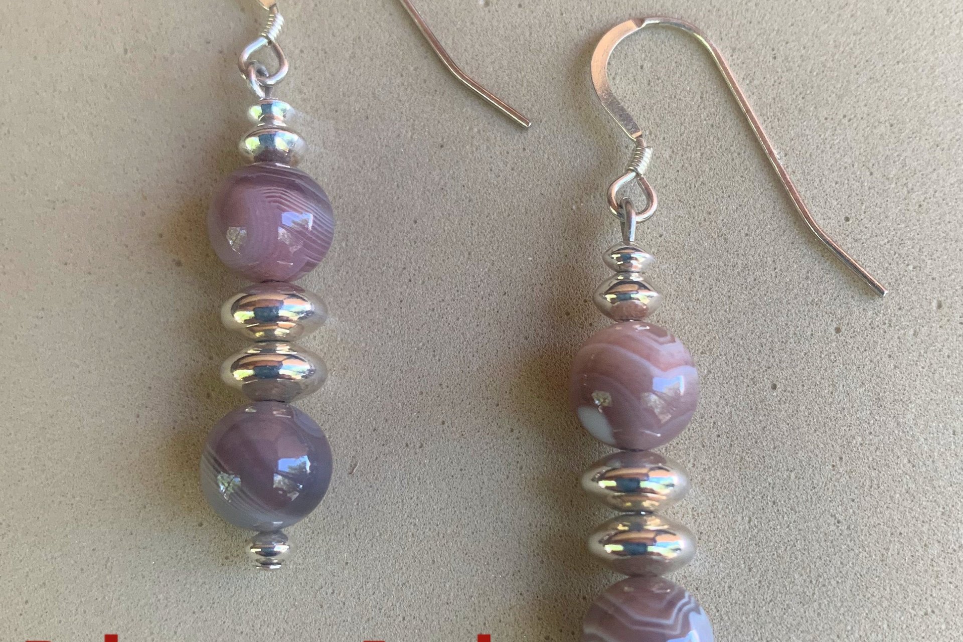 Gemstone Earrings, Sterling Silver Earrings, Blue Lace Agate, Crazy Lace Agate Earrings, Botswana Agate Earrings, Southwestern Earrings
