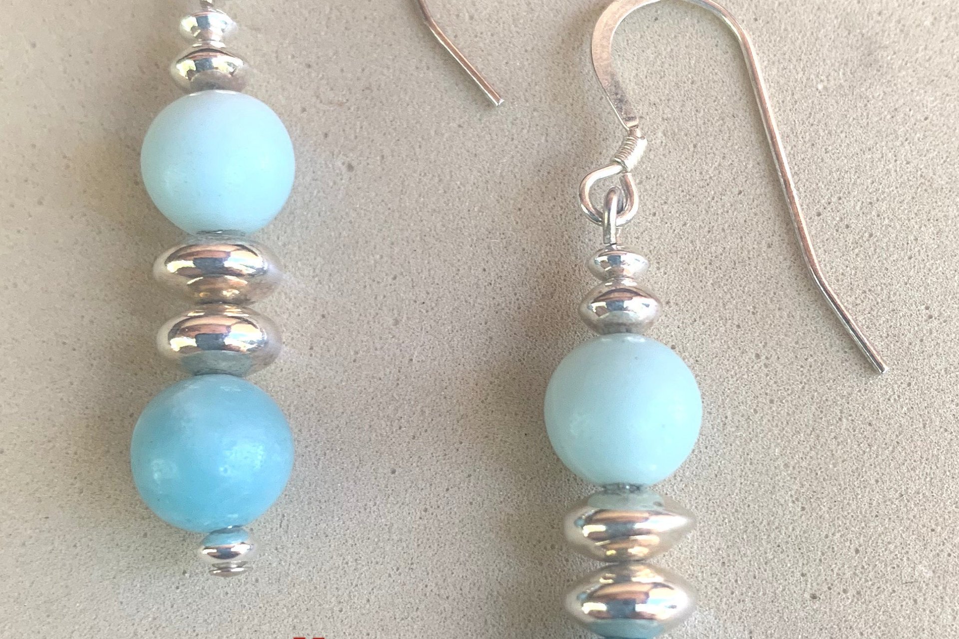 Gemstone Earrings, Sterling Silver Earrings, Rose Quartz and Amethyst Earrings, Amethyst Earrings, Amazonite Earrings