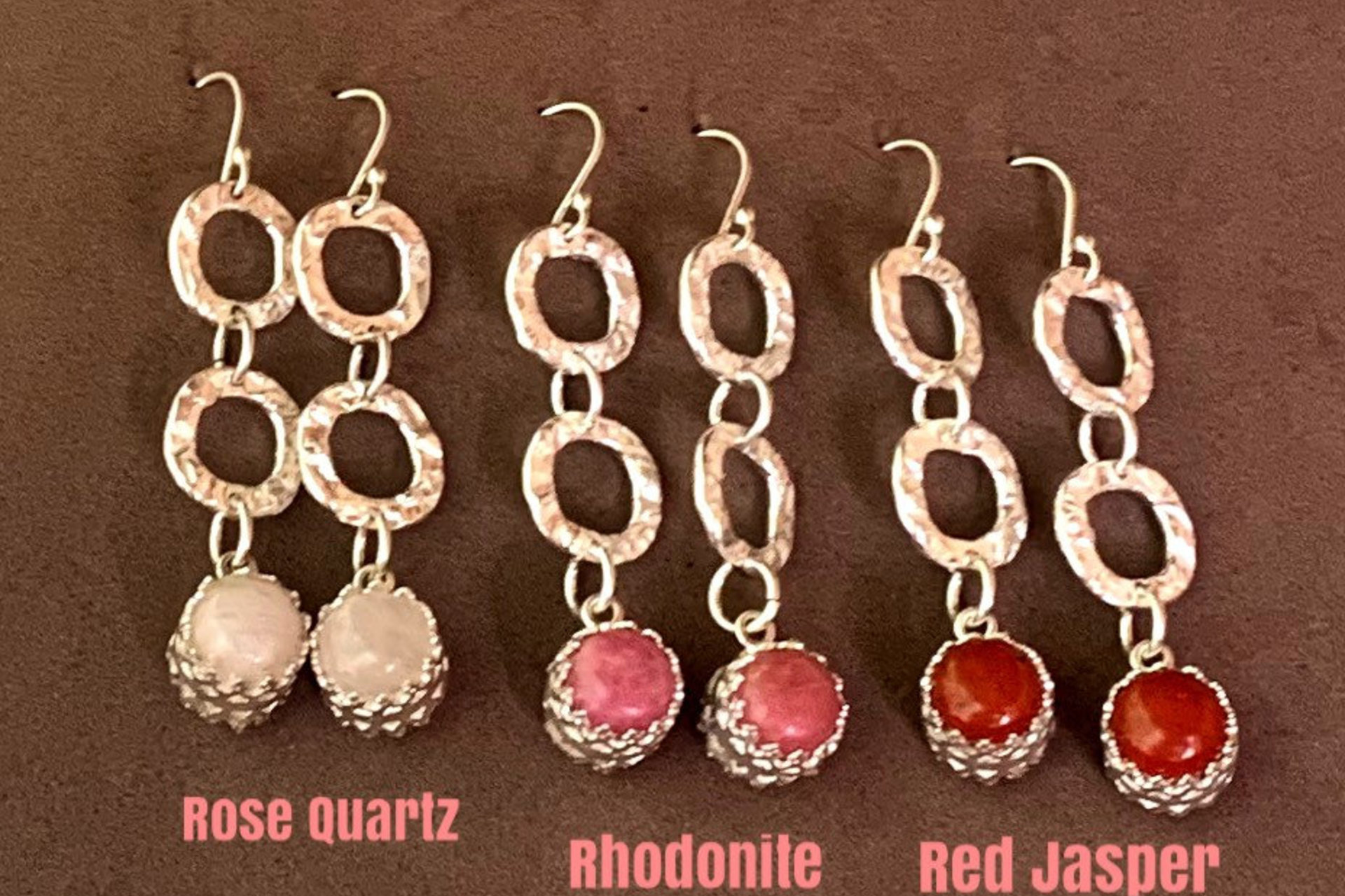 Rose Quartz Earrings, Sterling Silver Earrings, Gemstone Earrings, Sterling Silver Bezel Earrings.
