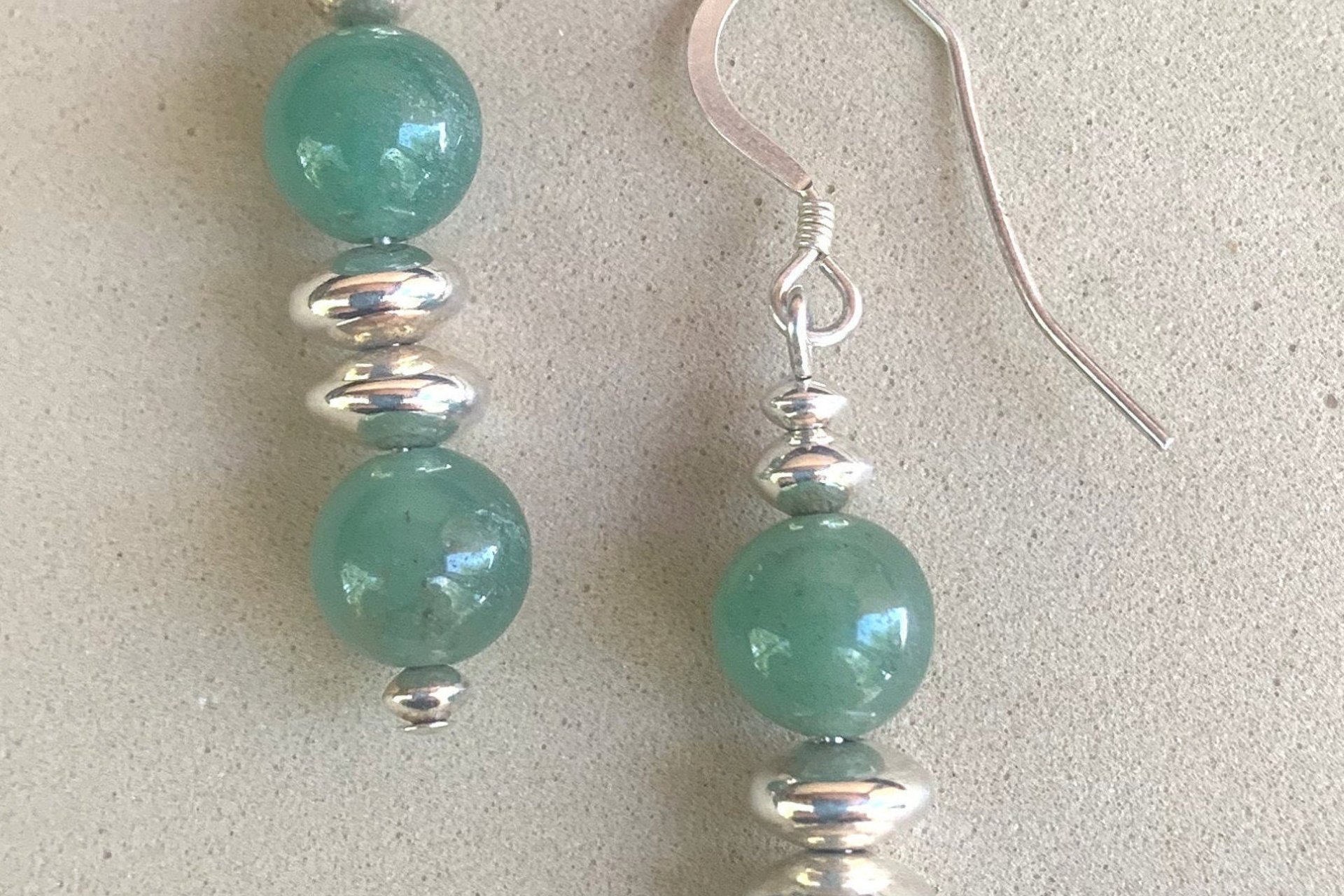 Gemstone Earrings, Sterling Silver Earrings, Carnelian Earrings, Green Aventurine Earrings, Pink Flake Moonstone Earrings