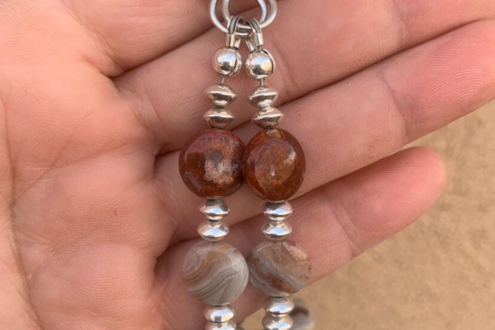 Agate Bracelet, Laguna Lace Agate Bracelet, Gemstone Bracelet, Sterling Silver Bracelet