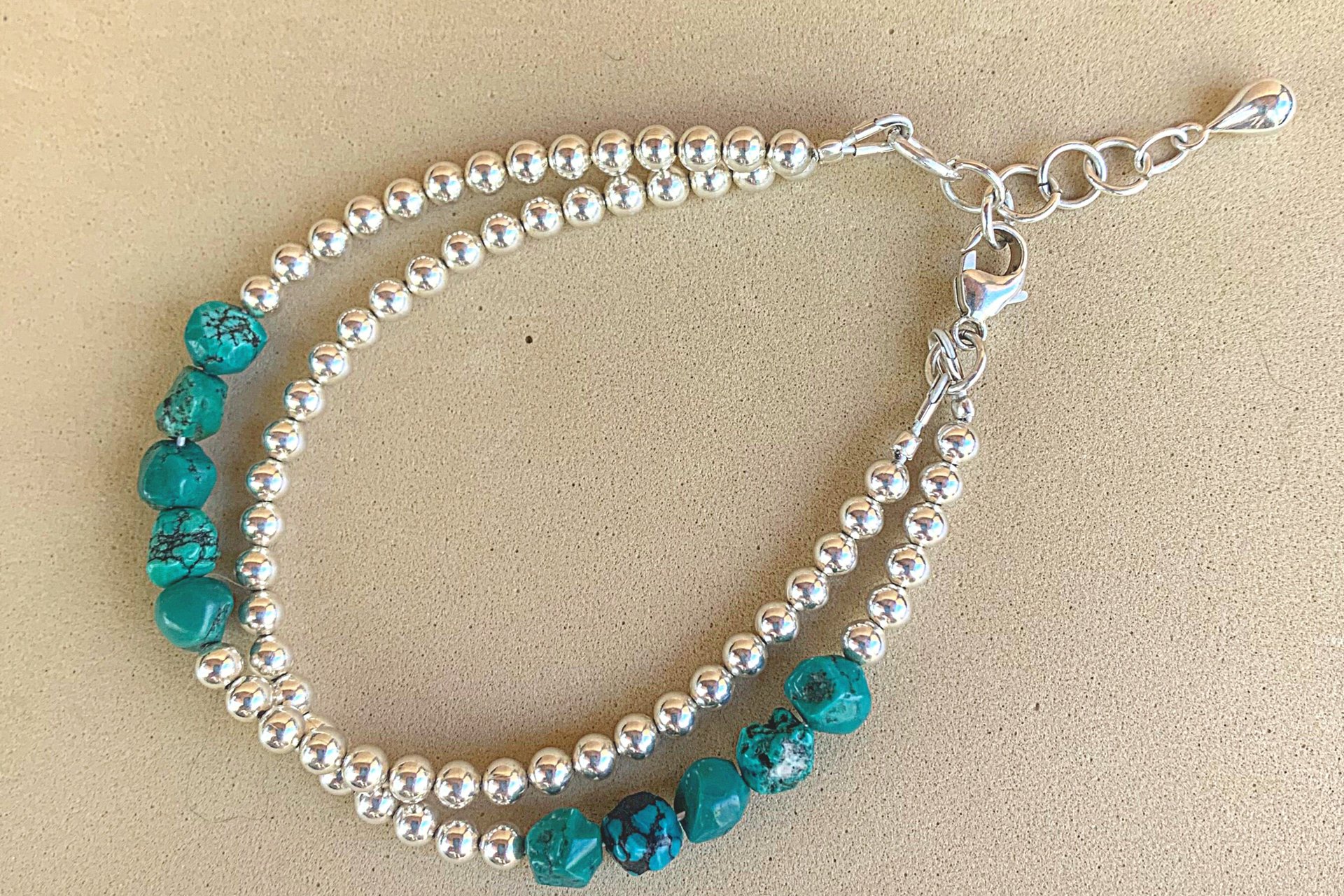 Sterling Silver Bracelet, Sodalite Bracelet, Gemstone Bracelet, Adjustable Bracelet, Multistrand Bracelet