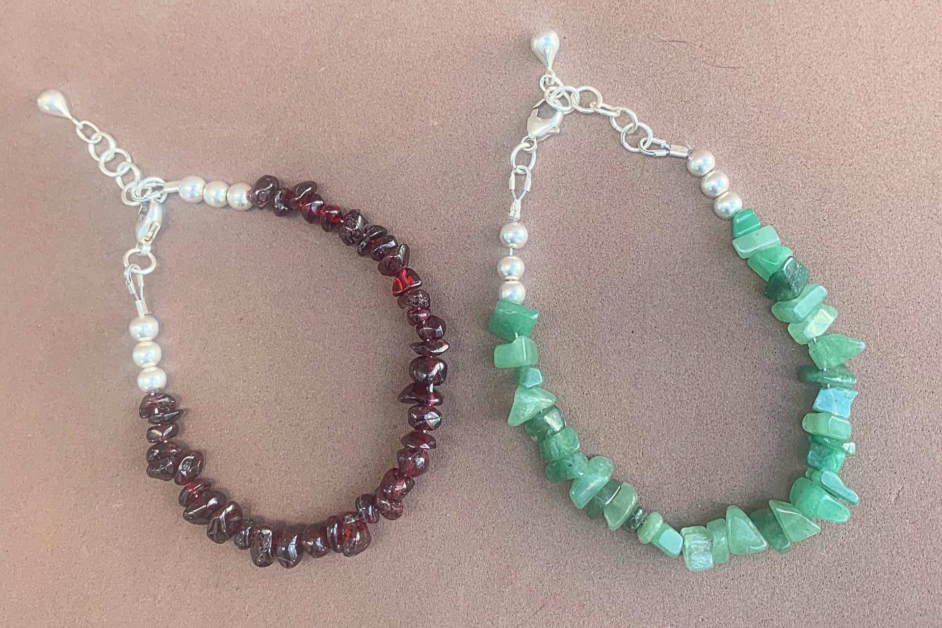 Gemstone Chip Bracelets, Sterling Silver Bracelets, Gemstone Chip and Nugget  Bracelets, Adjustable Bracelets
