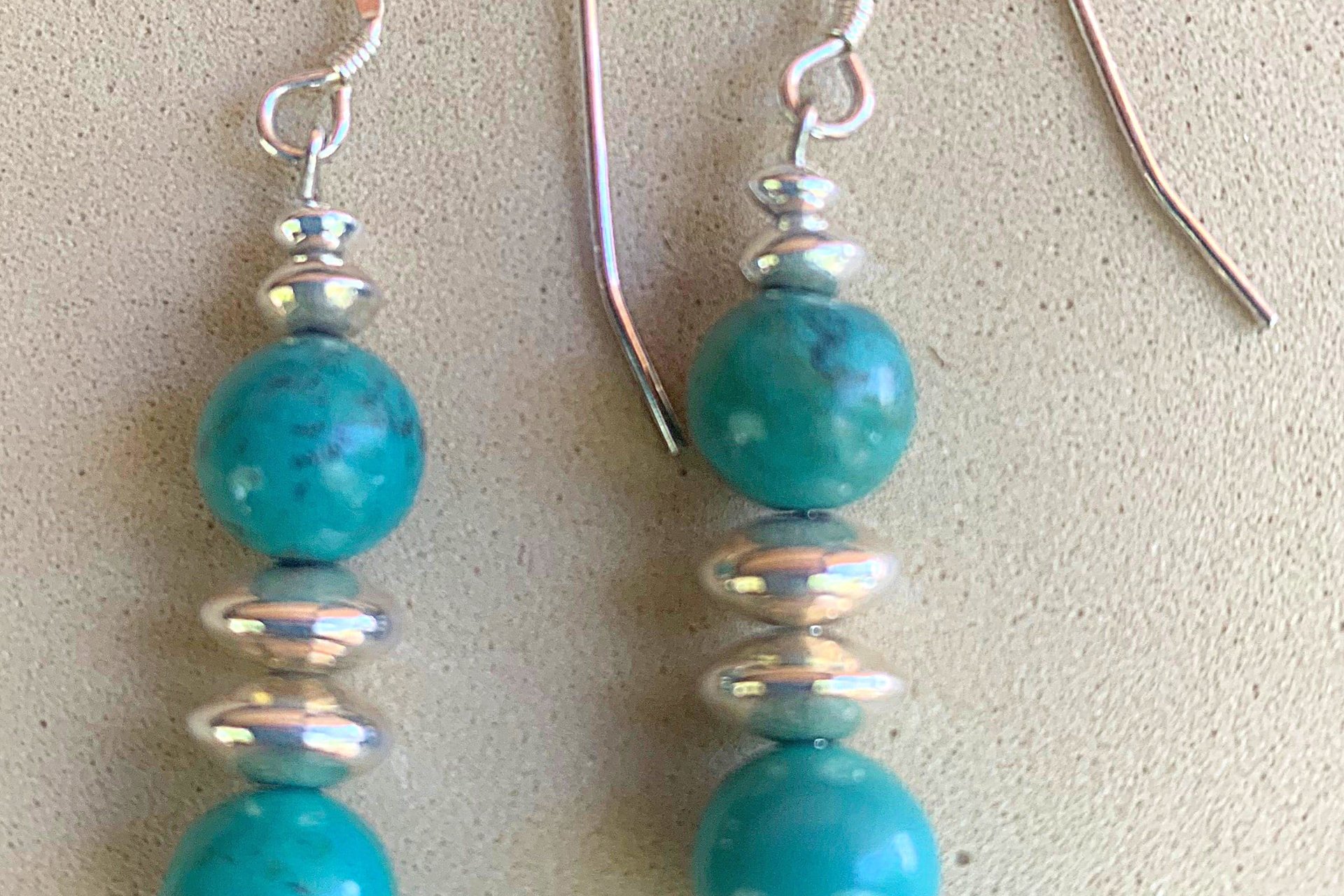 Turquoise Earrings, Sterling Silver Earrings, Grade B Turquoise Earrings, Gemstone Earrings
