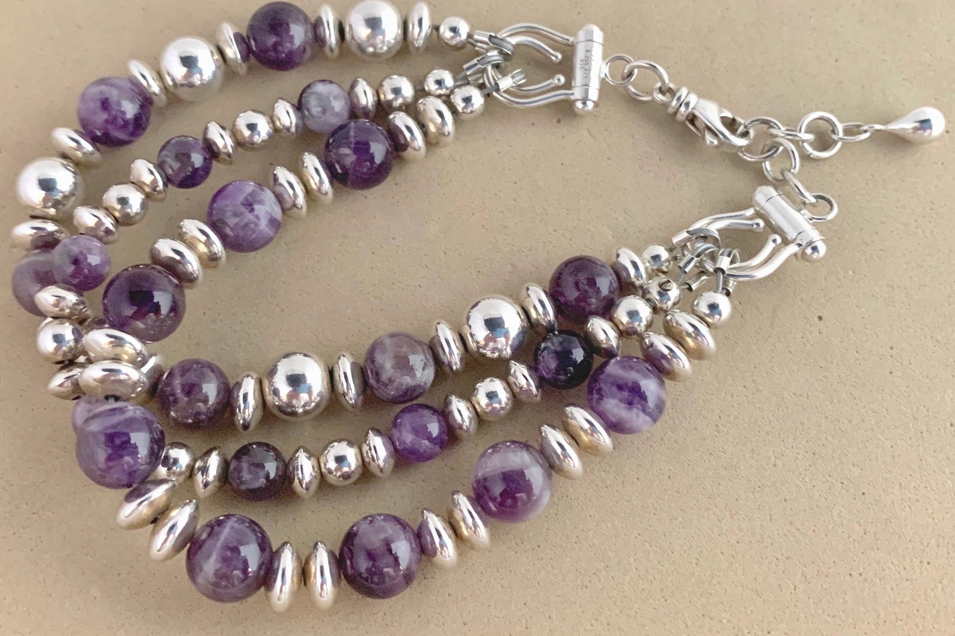 Agate Bracelet, Sterling Silver Bracelet, Red Lightening Agate Bracelet, Gemstone  Bracelet, Multistrand