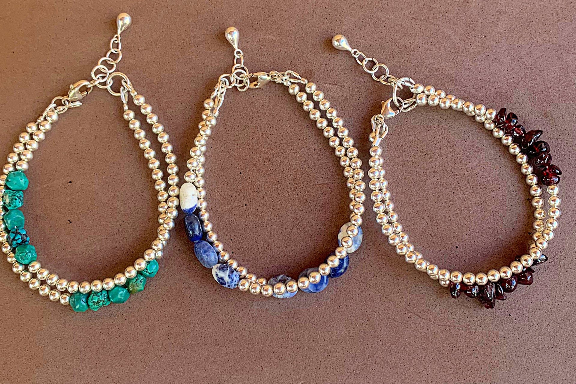 Turquoise Bracelet, Sterling Silver Bracelet, Turquoise Nugget Bracelet, Southwestern Bracelet, Multistrand Bracelet