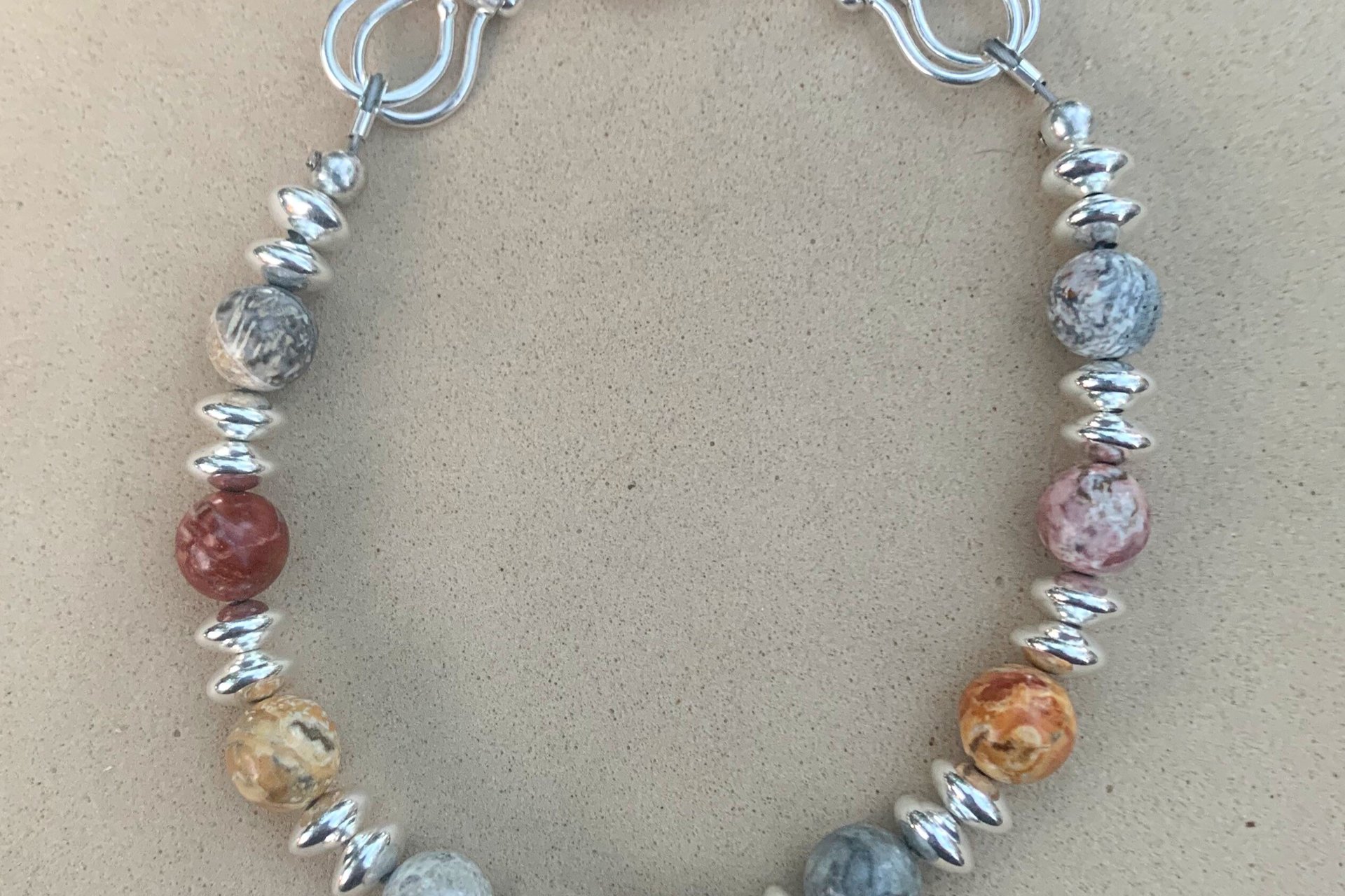 Mens Red Jasper Bracelet, Sterling Silver Bracelet, Sterling Silver and Red Jasper  Bracelet, Gemstone Bracelet