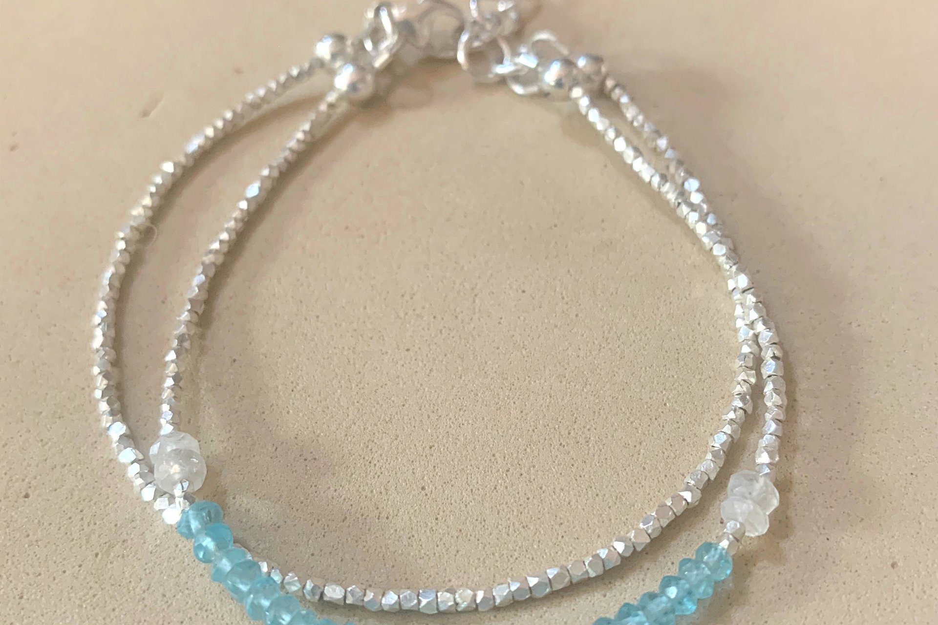 Turquoise Bracelet, Multi-strand, Sterling and Hill Tribe Fine Silver Bracelet, Turquoise Nugget Bracelet, Adjustable bracelet