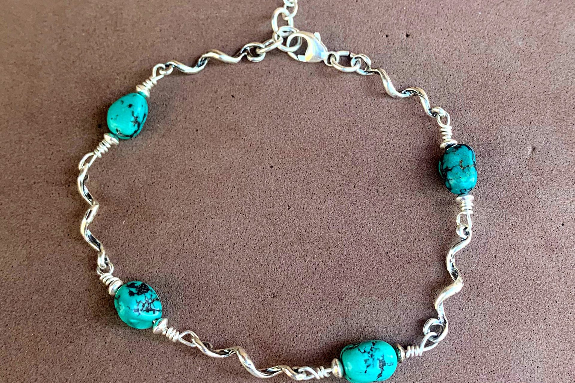 Turquoise Nugget Bracelet, Turquoise and Sterling Silver Bracelet, Minimalist Bracelet, Southwestern Bracelet